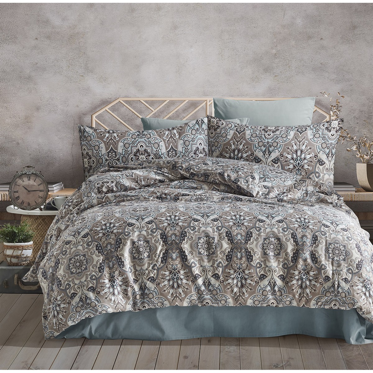 Parure de lit satin de coton LA MAISON BEIGE