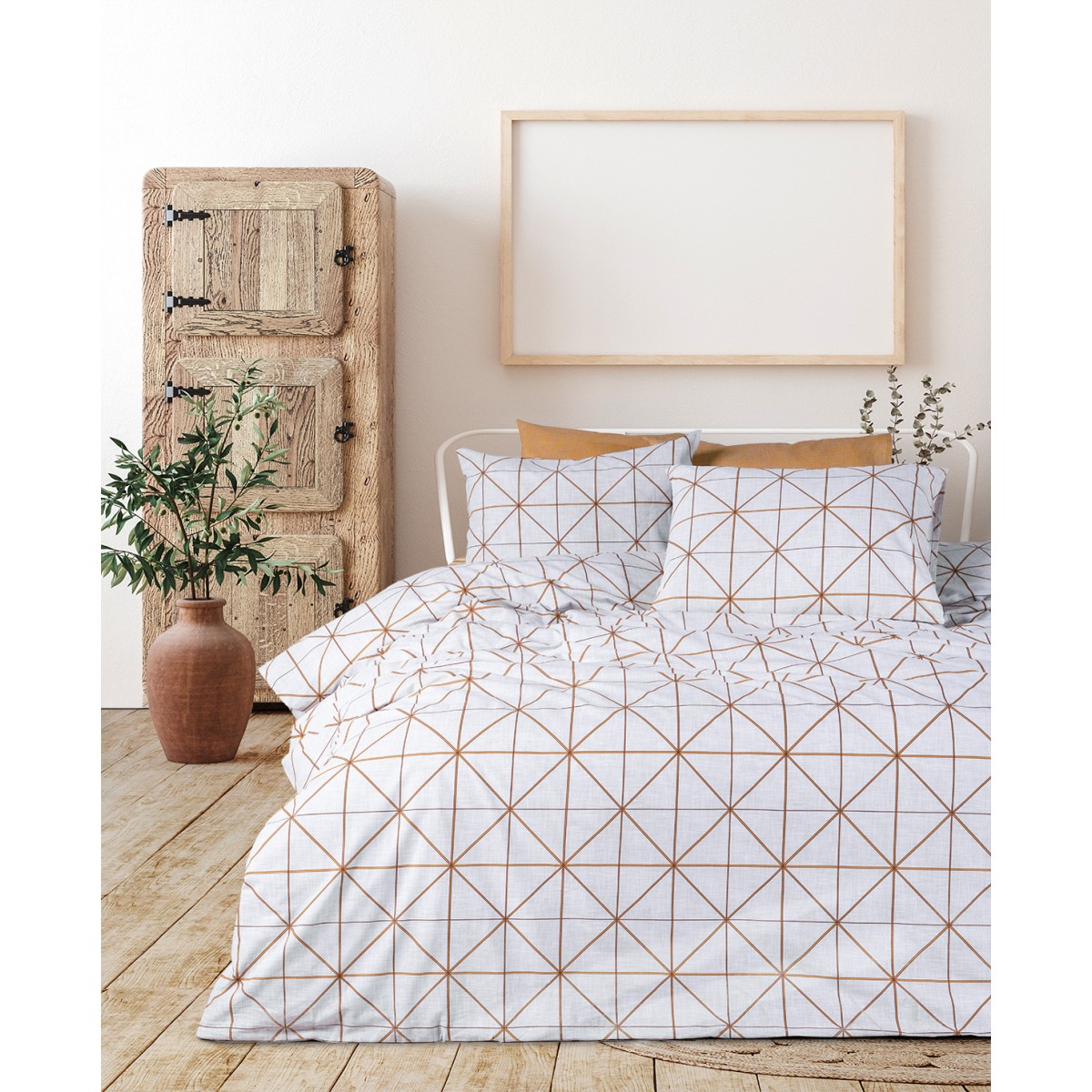 Parure de lit 100% coton PETRA AMBRE
