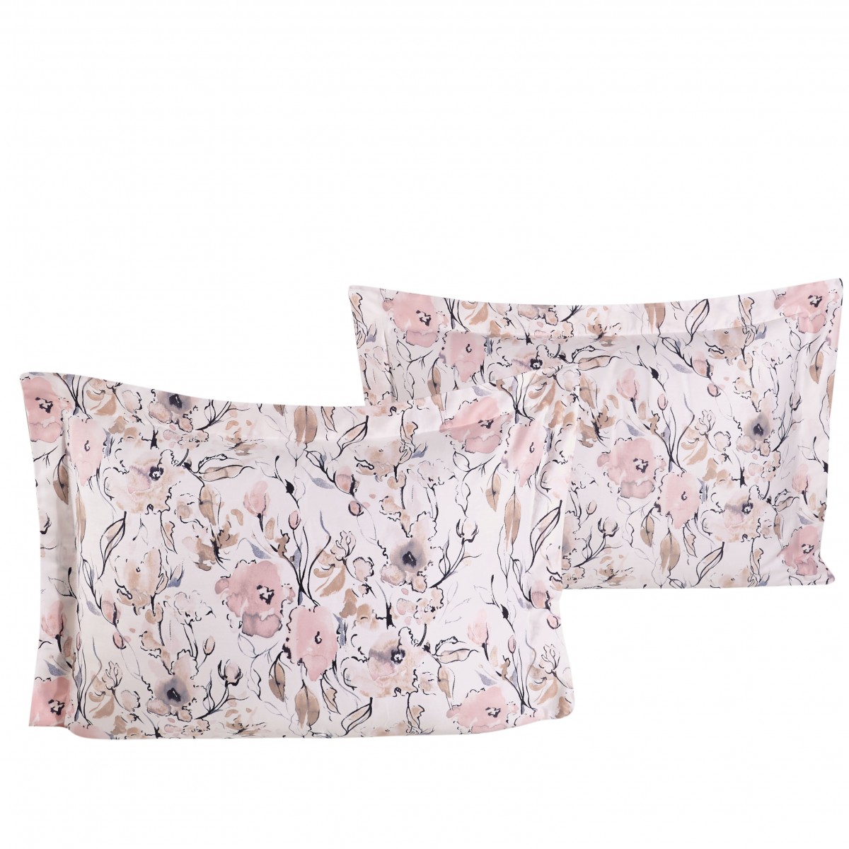 Lot de 2 Taies d'oreiller 50x70 cm satin de coton JOCELINE