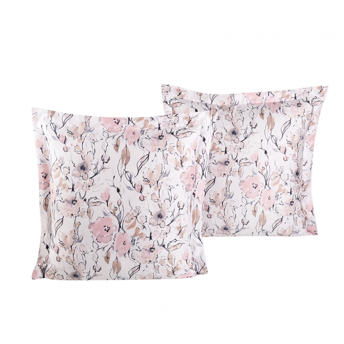 Lot de 2 Taies d'oreiller 63X63 cm satin de coton JOCELINE