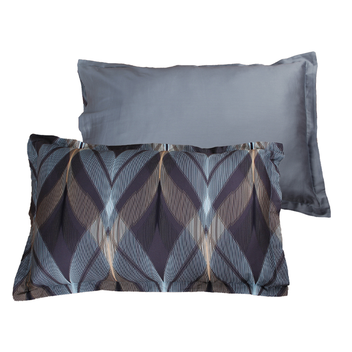 Lot de 2 Taies d'oreiller 50x70 cm satin de coton LA MER