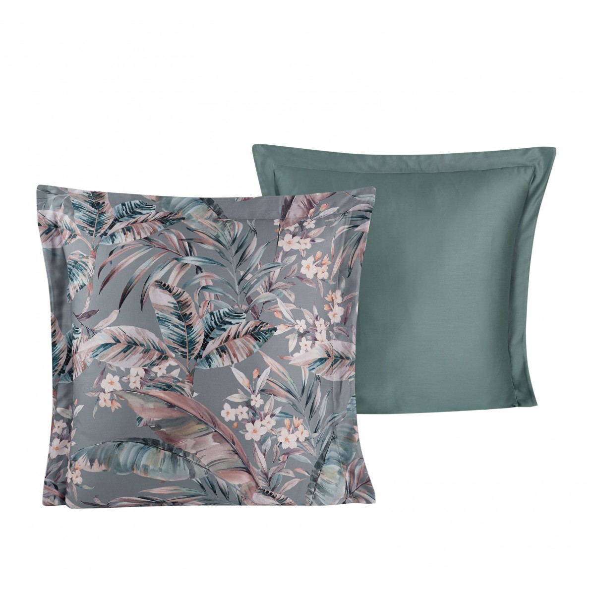 Lot de 2 Taies d'oreiller 63X63 cm satin de coton LAORINE