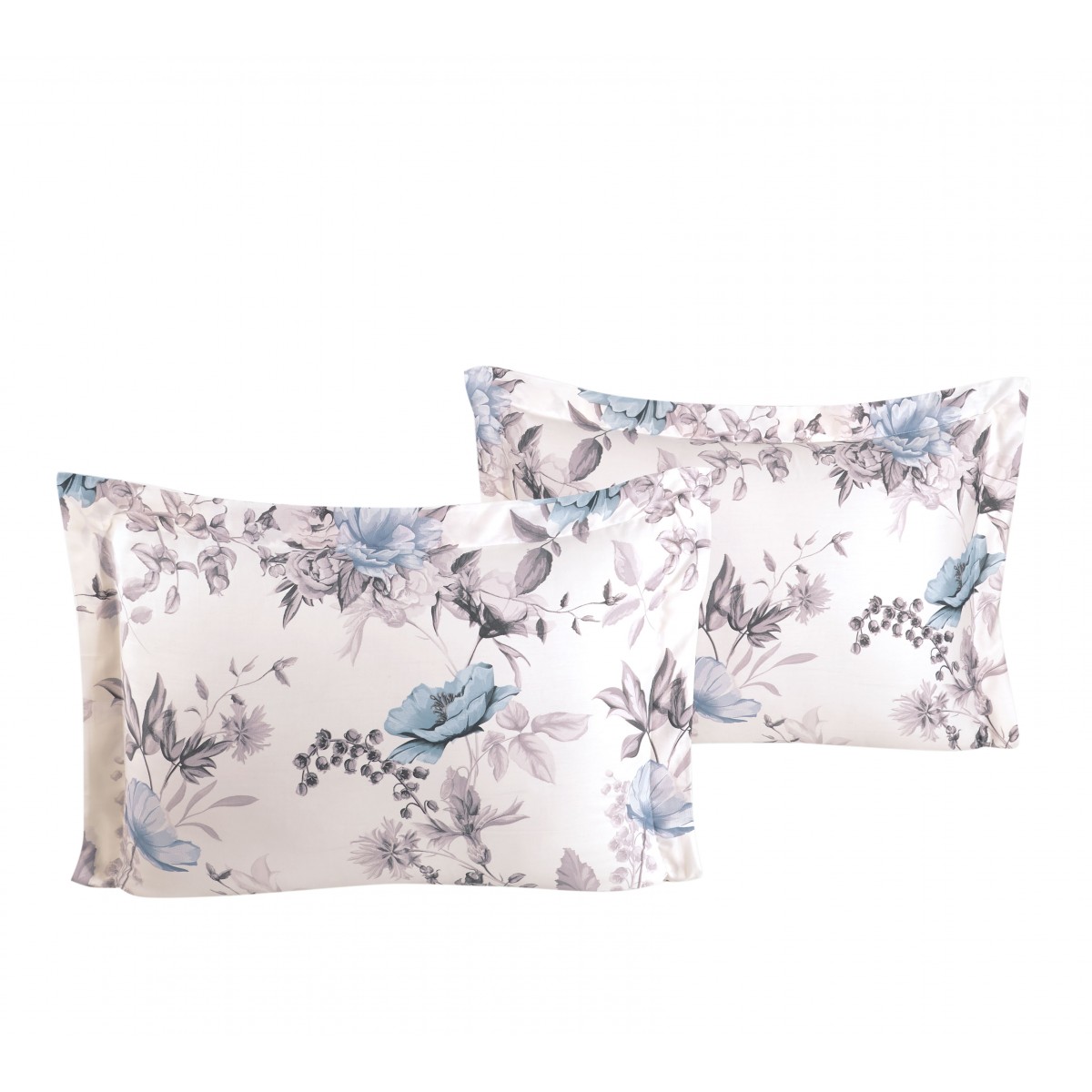 Lot de 2 Taies d'oreiller 50x70 cm satin de coton LATERNA