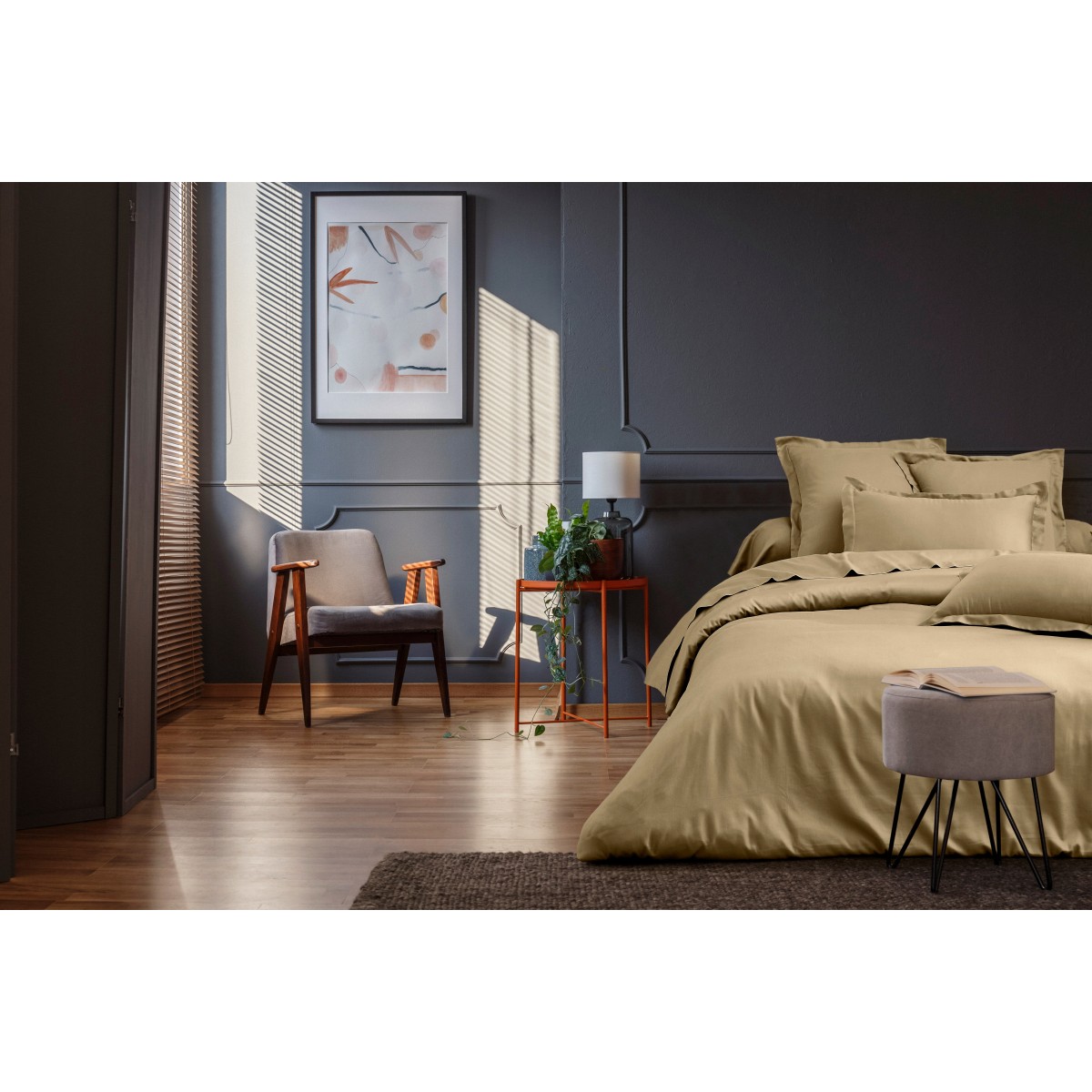 Housse de couette satin de coton lin