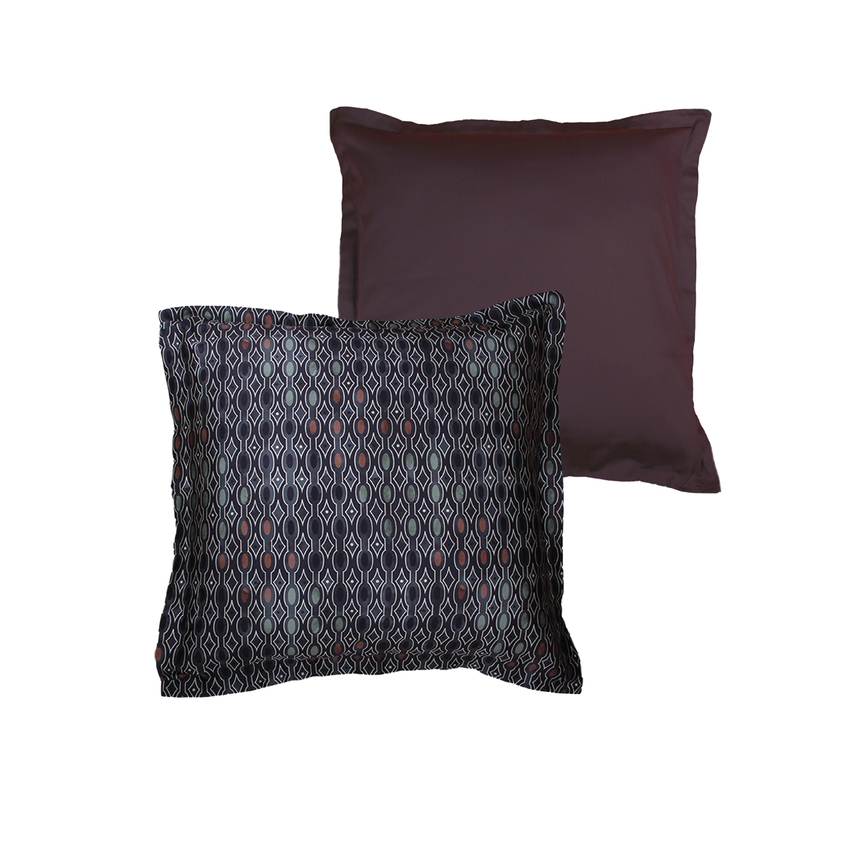 Lot de 2 Taies d'oreiller 63X63 cm satin de coton MAJEUR