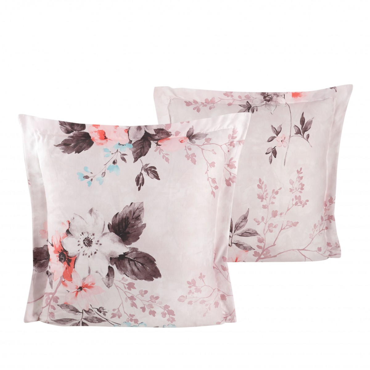 Lot de 2 Taies d'oreiller 63X63 cm satin de coton MALOGRA