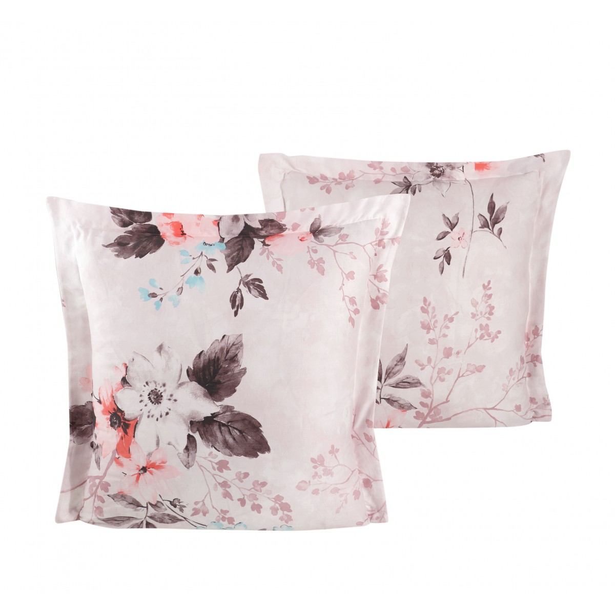 Lot de 2 Taies d'oreiller 63X63 cm satin de coton MALOGRA