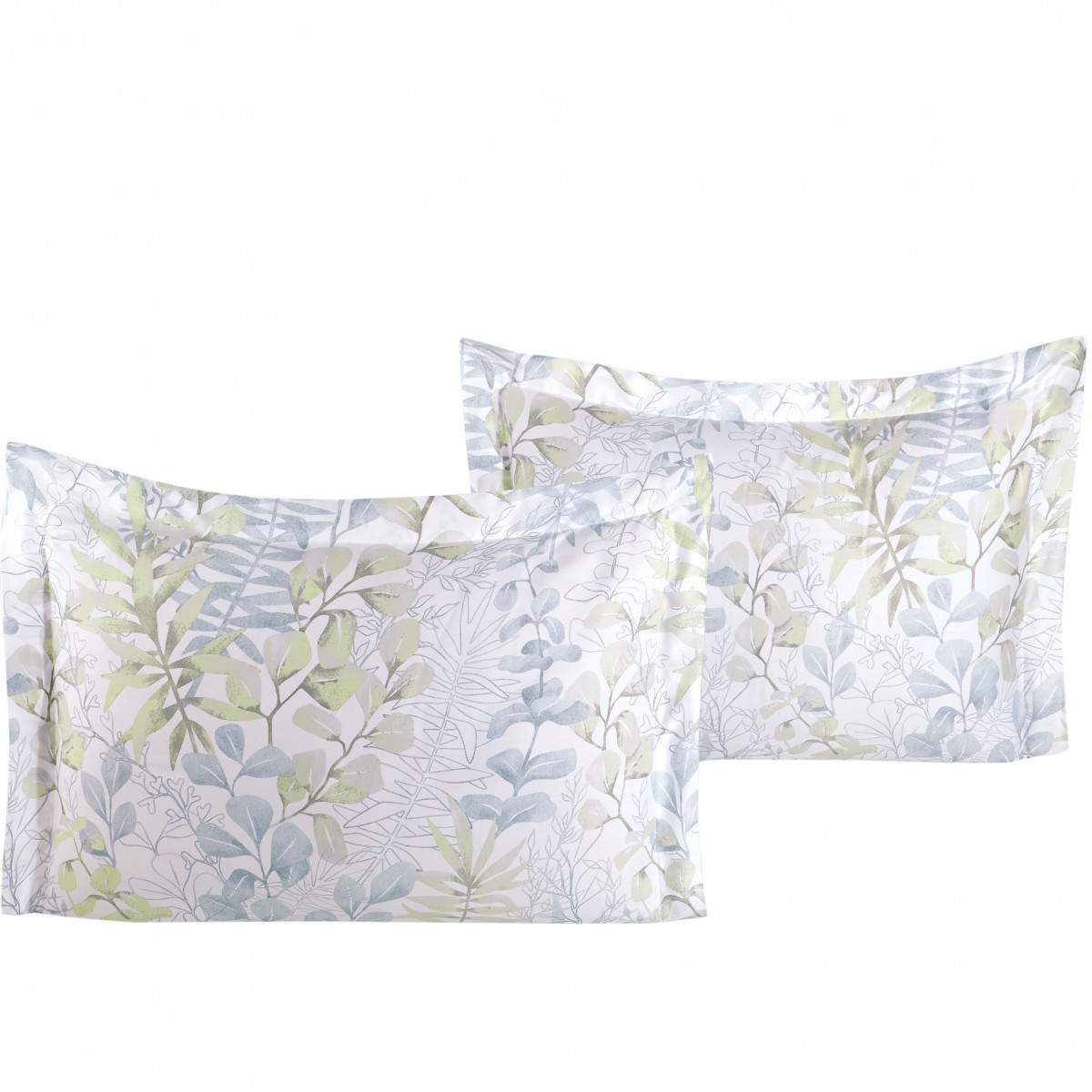 Lot de 2 Taies d'oreiller 50x70 cm satin de coton OCCALE GREEN