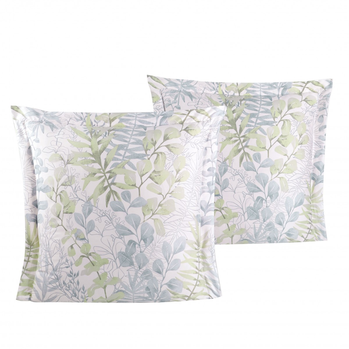 Lot de 2 Taies d'oreiller 63X63 cm satin de coton OCCALE GREEN