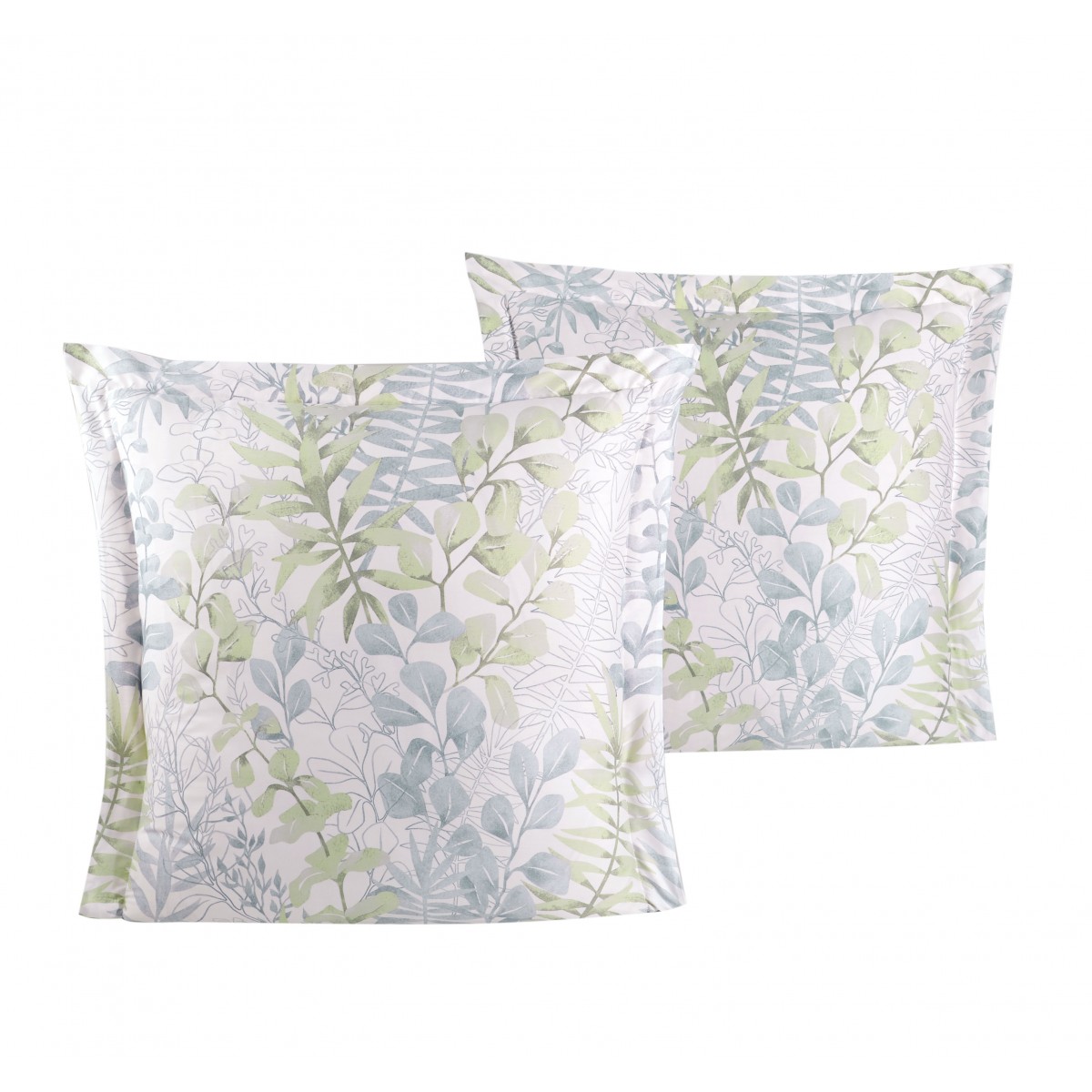 Lot de 2 Taies d'oreiller 63X63 cm satin de coton OCCALE GREEN
