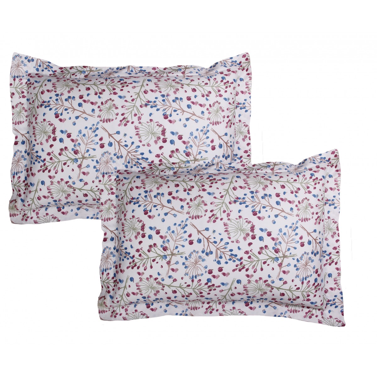 Lot de 2 Taies d'oreiller 50x70 cm satin de coton OMBELLIFERE
