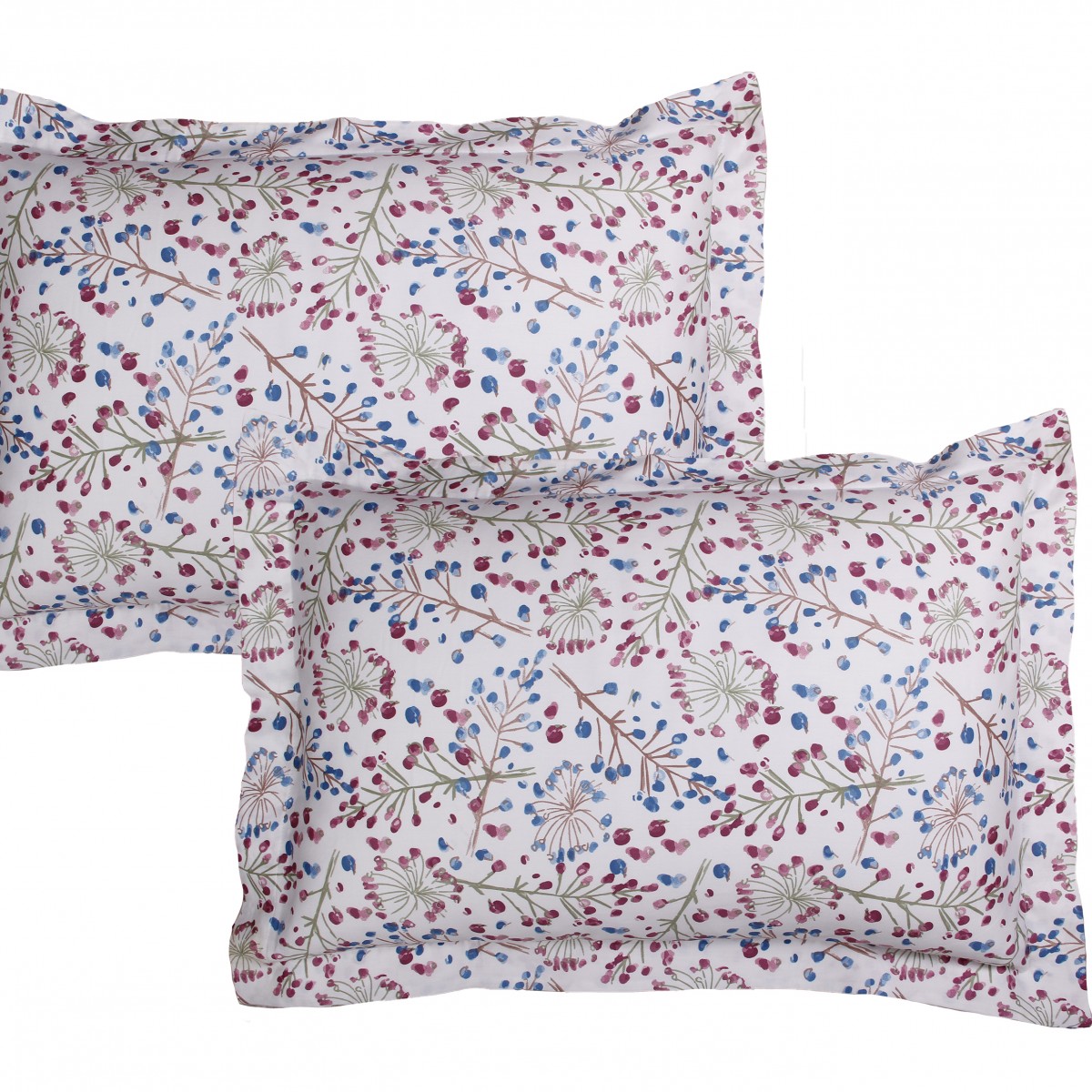 Lot de 2 Taies d'oreiller 50x70 cm satin de coton OMBELLIFERE