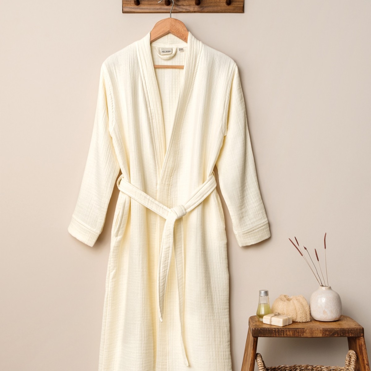 Peignoir Gaze de coton-Ecru