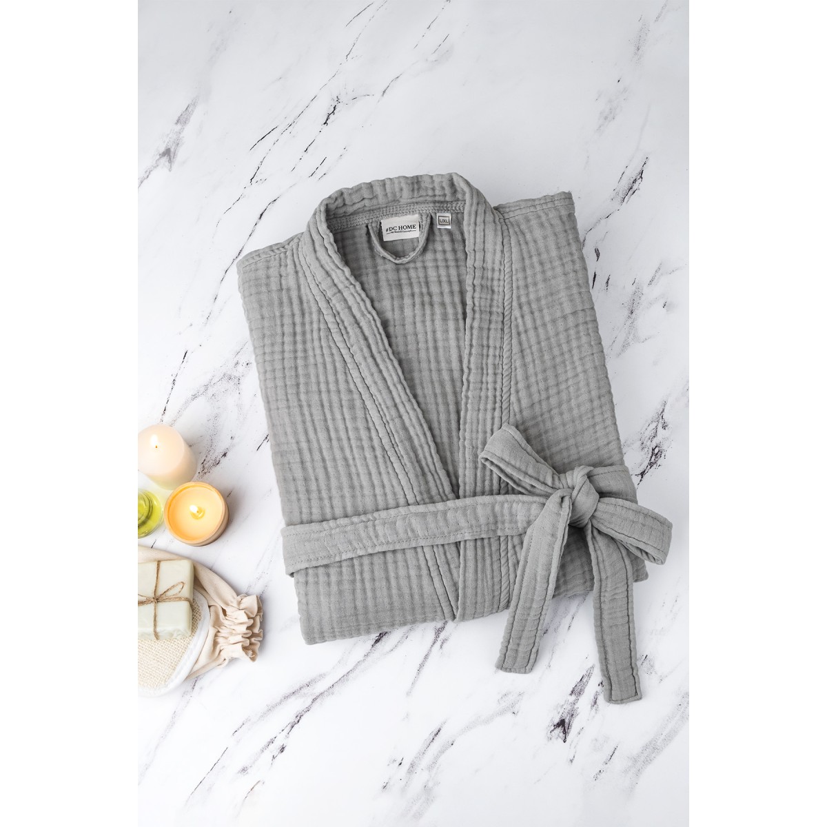 Peignoir Gaze de coton-Gris