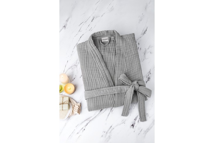 Peignoir Gaze de coton-Gris