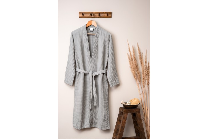 Peignoir Gaze de coton-Gris