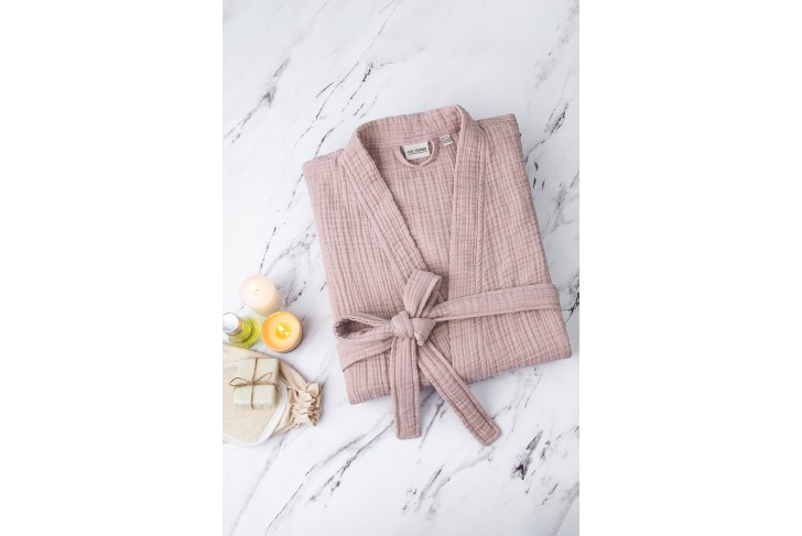 Peignoir Gaze de coton-Rose