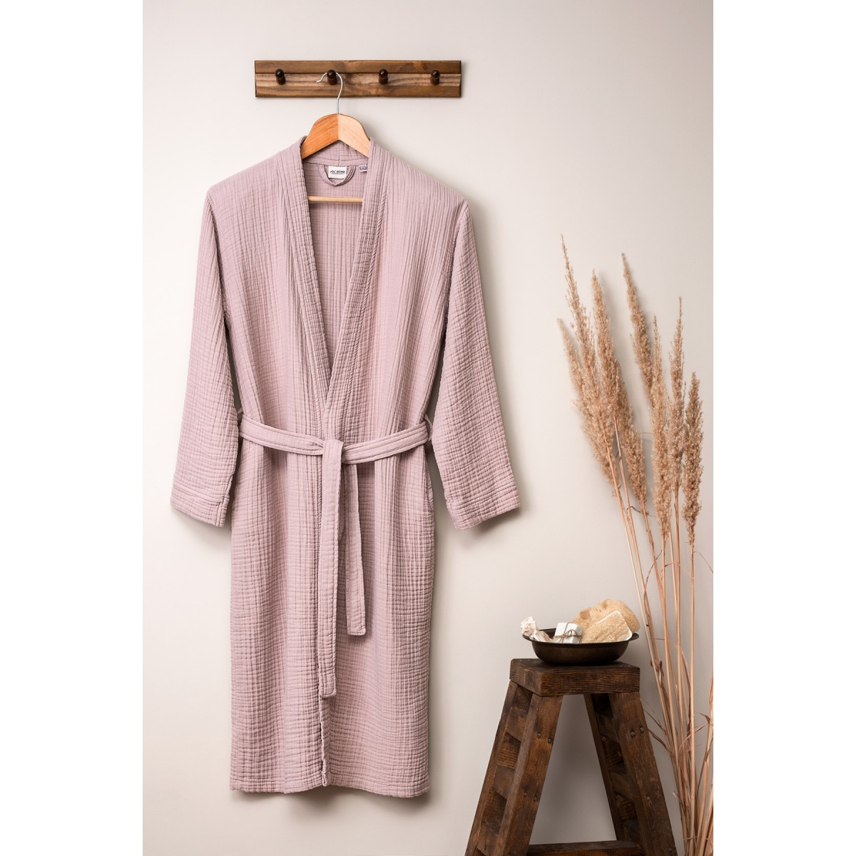 Peignoir Gaze de coton-Rose