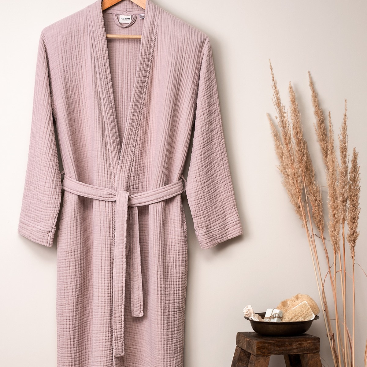 Peignoir Gaze de coton-Rose