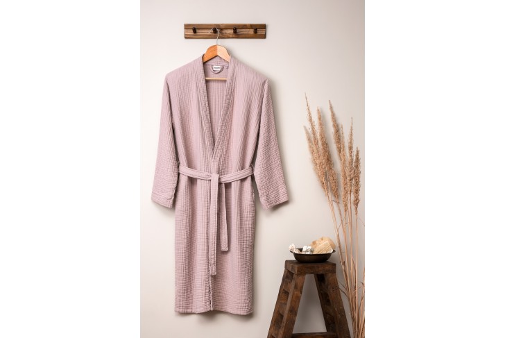 Peignoir Gaze de coton-Rose