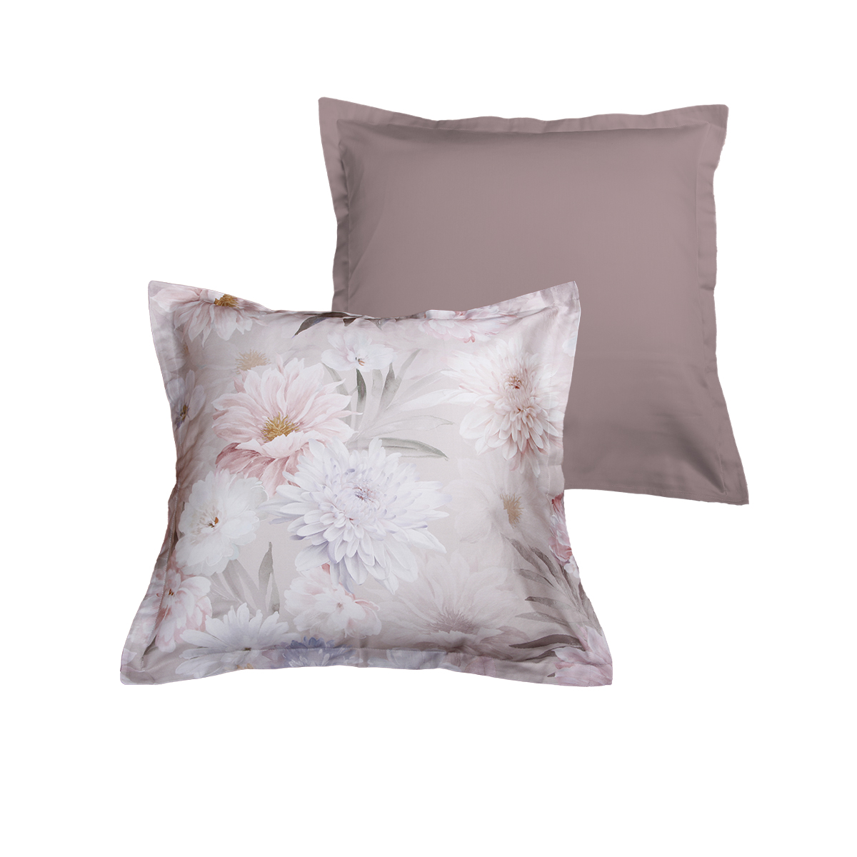Lot de 2 Taies d'oreiller 63X63 cm satin de coton POLIERE