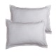 Lot de 2 Taies d'oreiller 50x70 cm satin de coton RAYURES BLANC
