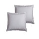 Lot de 2 Taies d'oreiller 63X63 cm satin de coton RAYURES BLANC