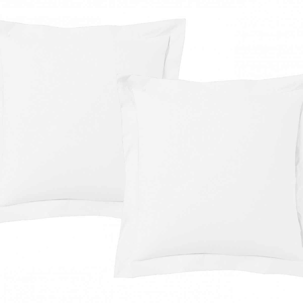 Lot de 2 Taies d'oreiller 63x63 cm satin de coton Blanc
