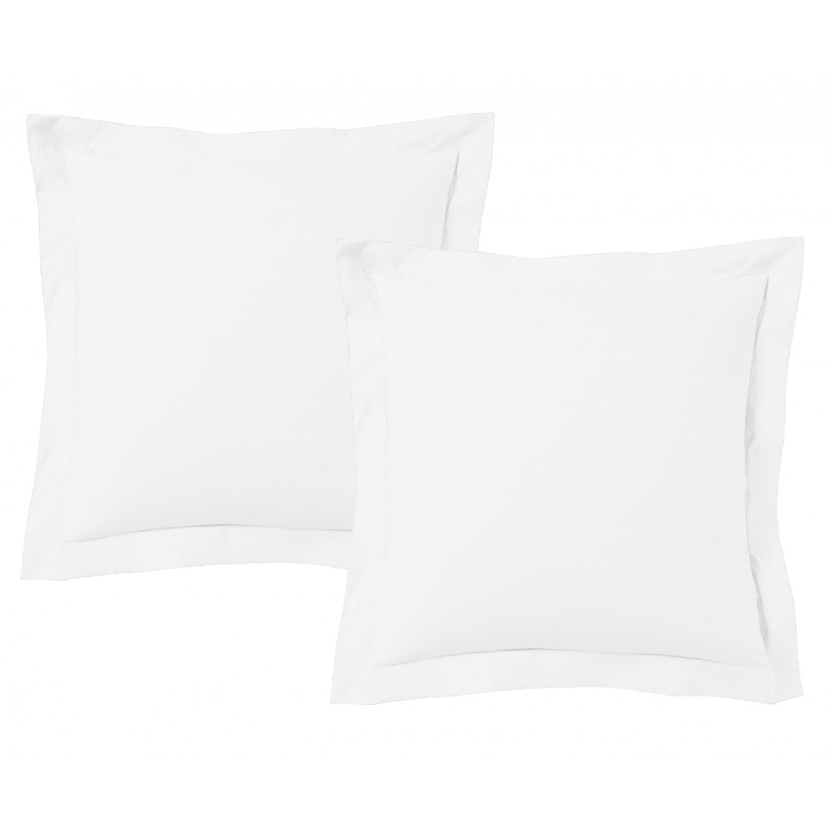 Lot de 2 Taies d'oreiller 63x63 cm satin de coton Blanc