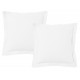 Lot de 2 Taies d'oreiller 63x63 cm satin de coton Blanc
