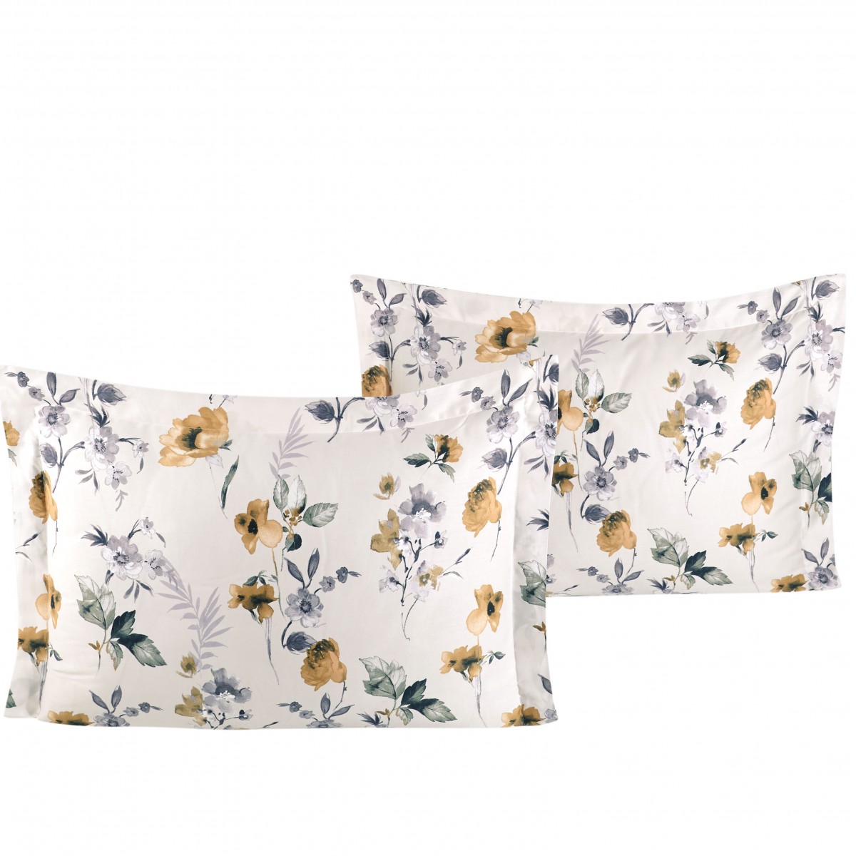 Lot de 2 Taies d'oreiller 50x70 cm satin de coton SEPTEMBRE
