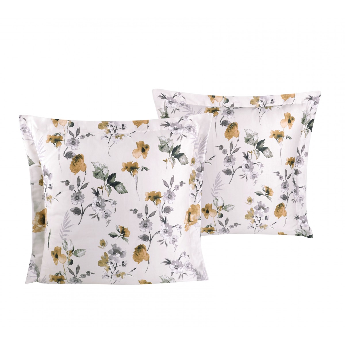 Lot de 2 Taies d'oreiller 63X63 cm satin de coton SEPTEMBRE