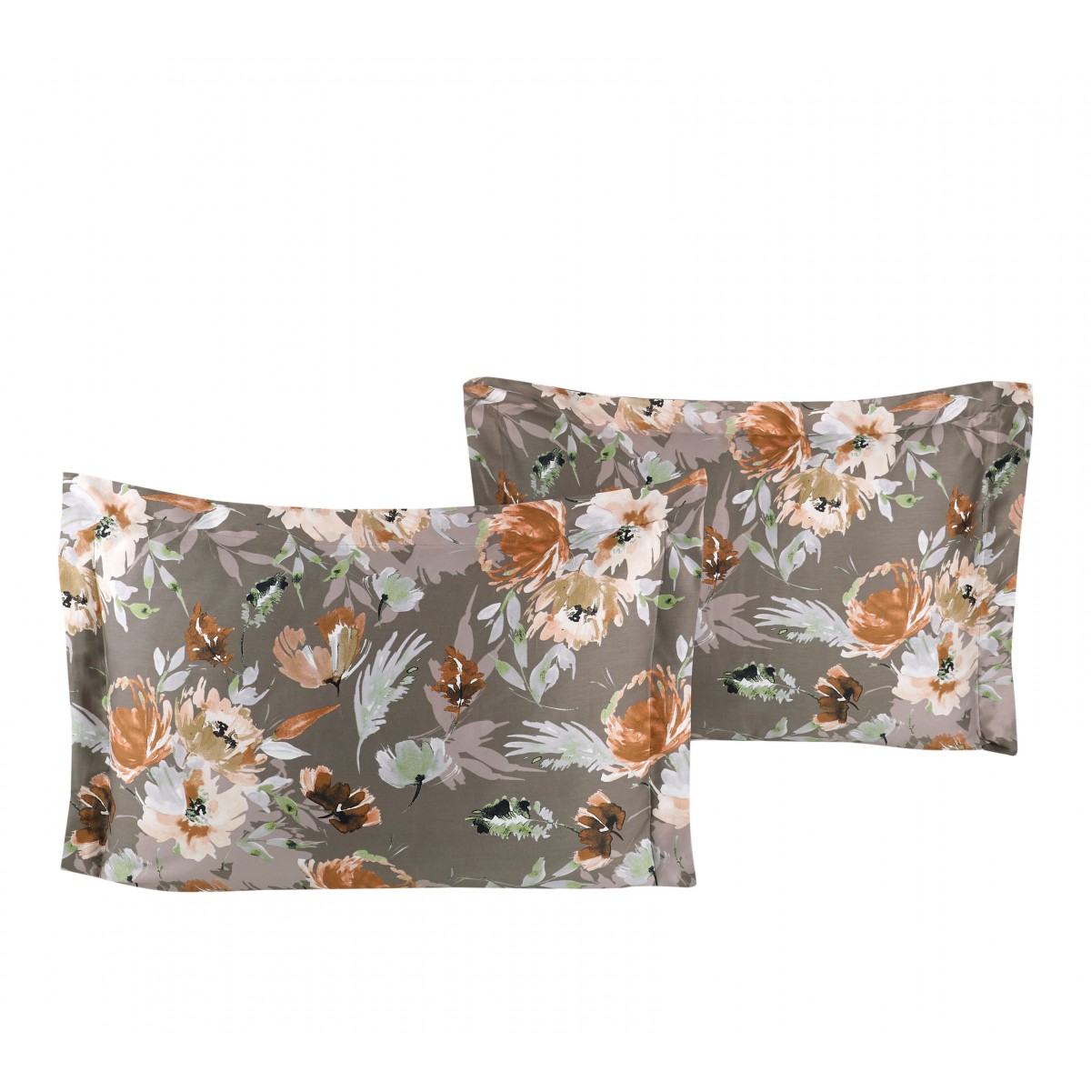 Lot de 2 Taies d'oreiller 50x70 cm satin de coton SHADY