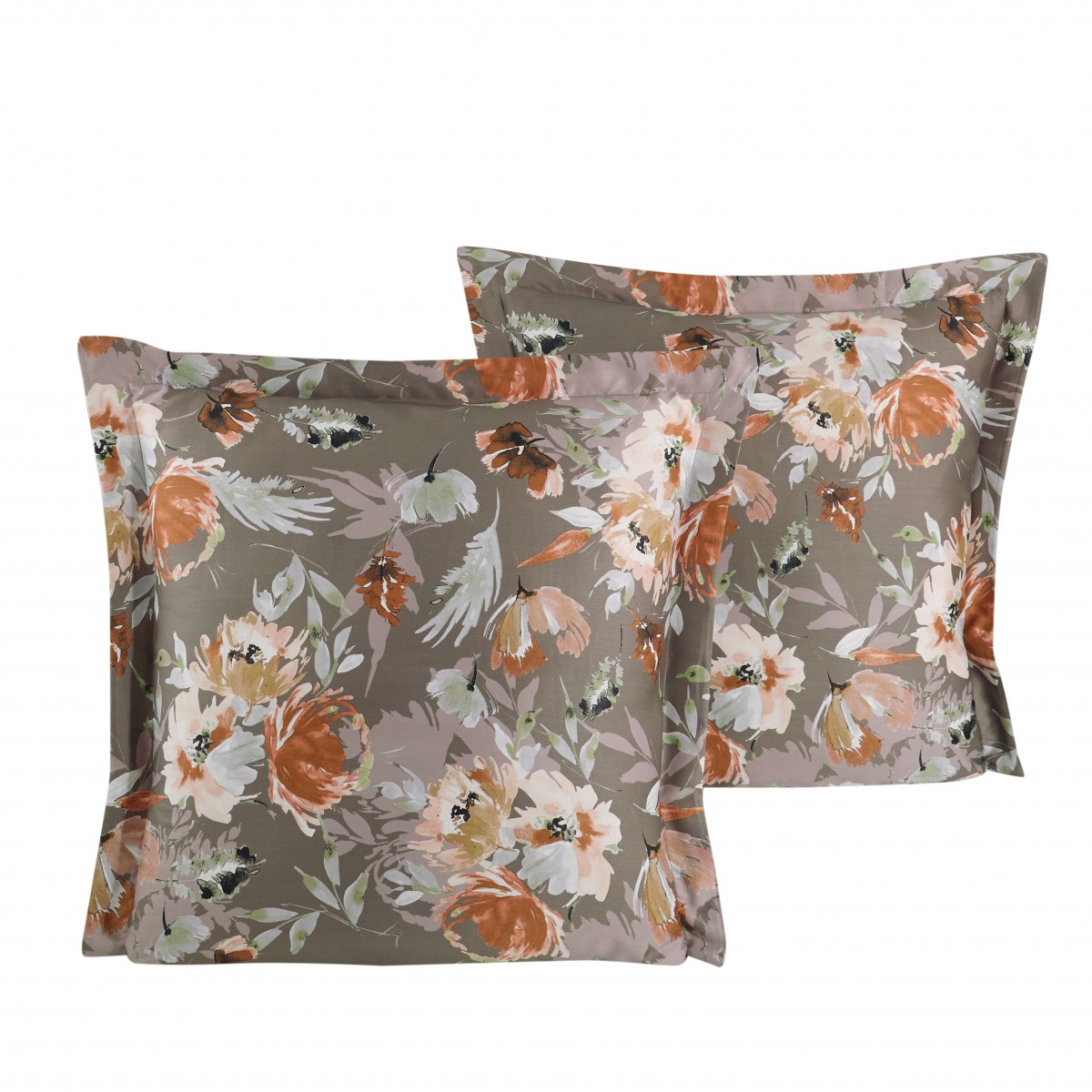Lot de 2 Taies d'oreiller 63X63 cm satin de coton SHADY