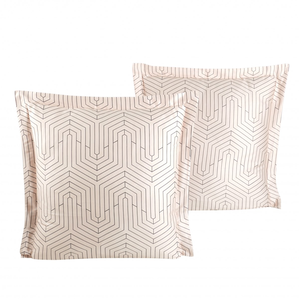 Lot de 2 Taies d'oreiller 63X63 cm satin de coton STRADA WHITE
