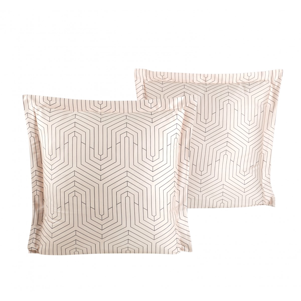 Lot de 2 Taies d'oreiller 63X63 cm satin de coton STRADA WHITE