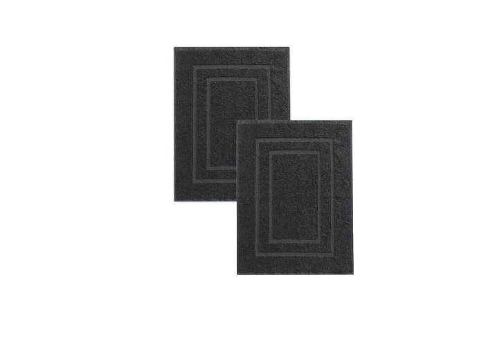 Lot de 2 Tapis de bain-ANTHRACITE