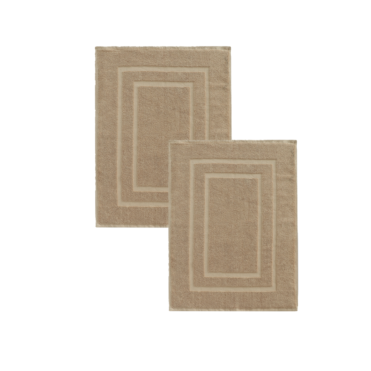 Lot de 2 Tapis de bain-BEIGE