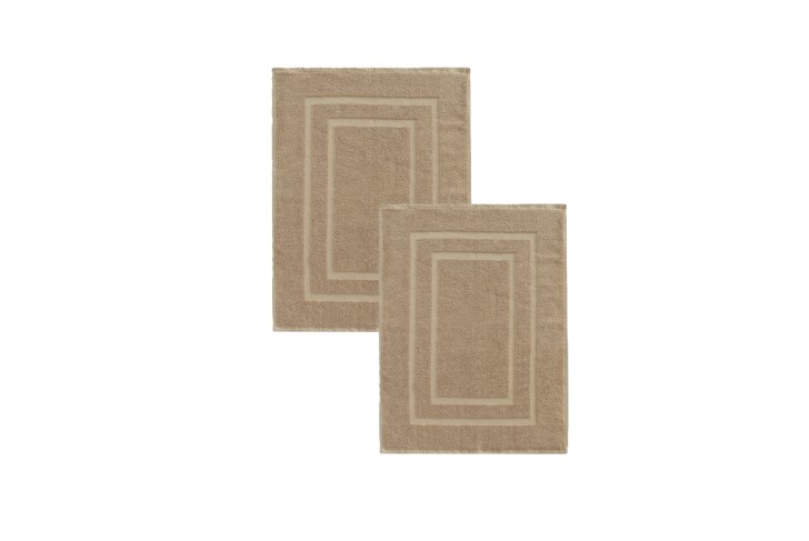 Lot de 2 Tapis de bain-BEIGE