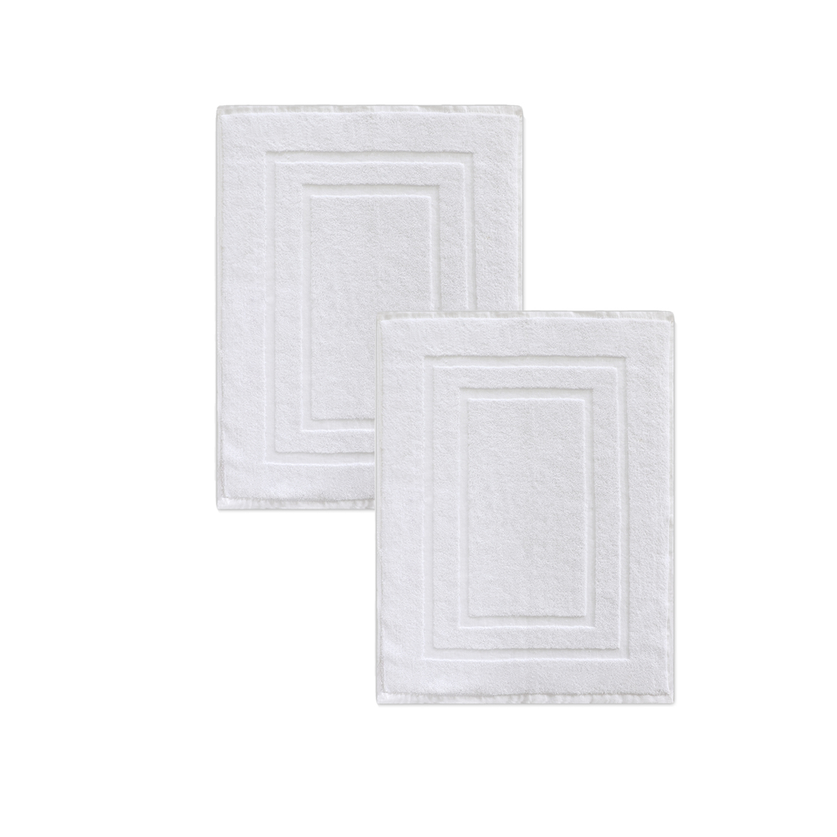 Lot de 2 Tapis de bain-BLANC