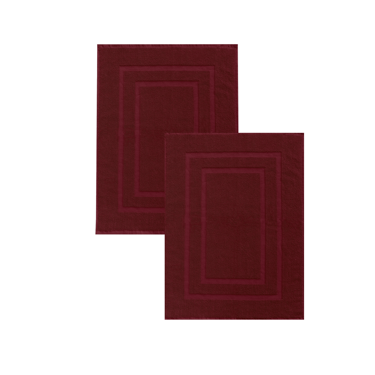 Lot de 2 Tapis de bain-BORDEAUX