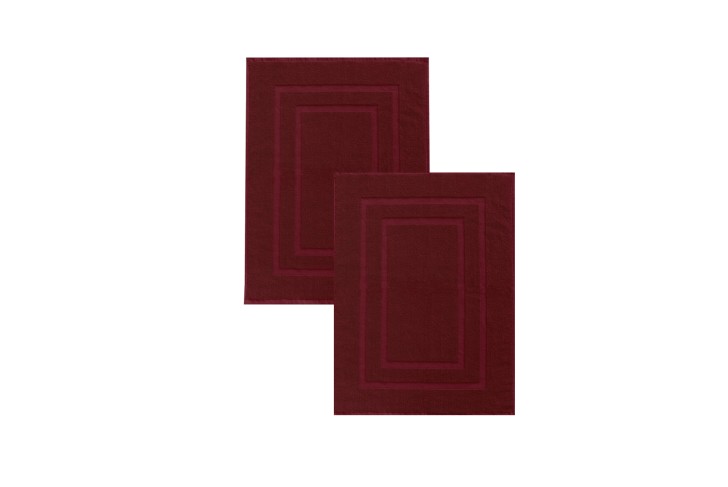 Lot de 2 Tapis de bain-BORDEAUX