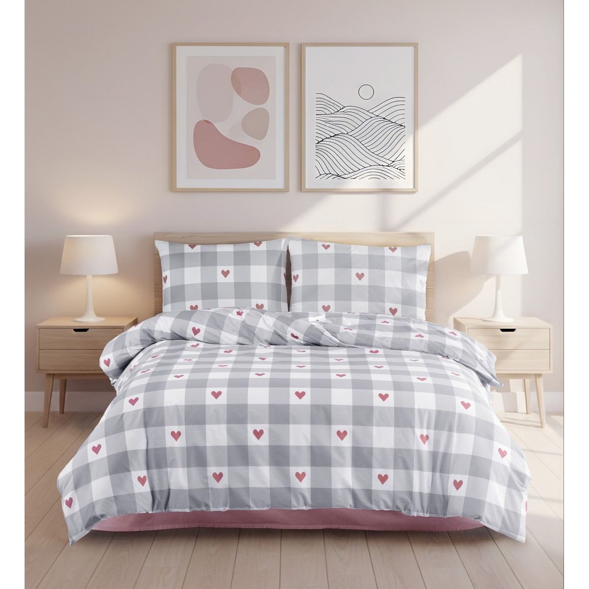 Parure de lit 100% coton LOVE