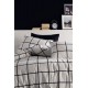Parure de lit 100%coton CARREAUX NOIR
