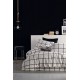 Parure de lit 100%coton CARREAUX NOIR