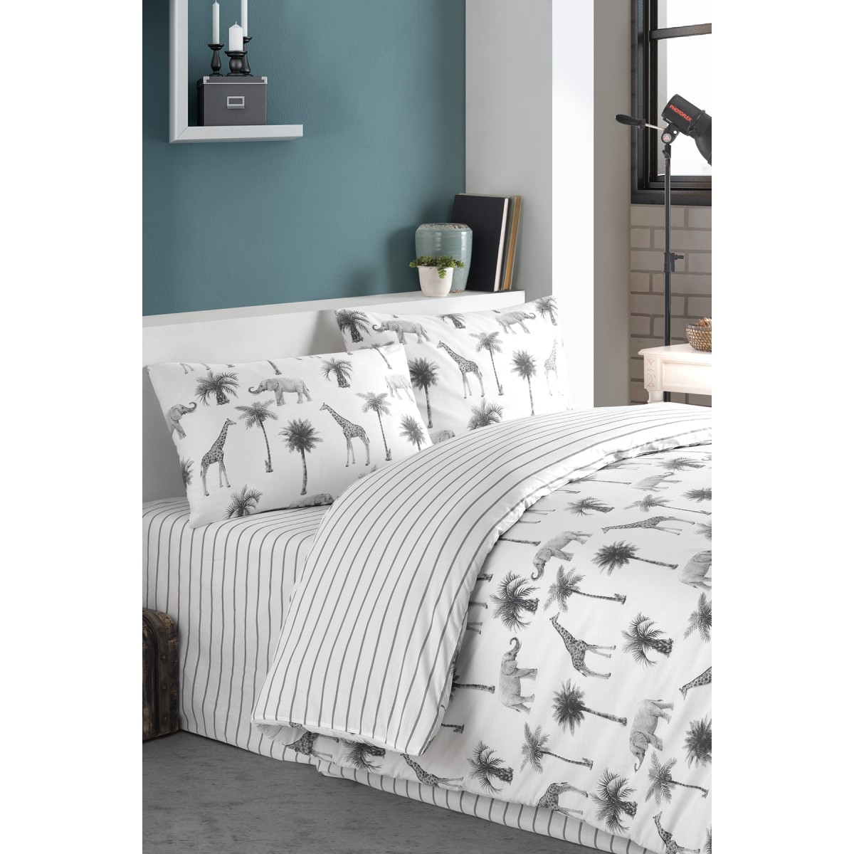 Parure de lit 100%coton JUNGLE